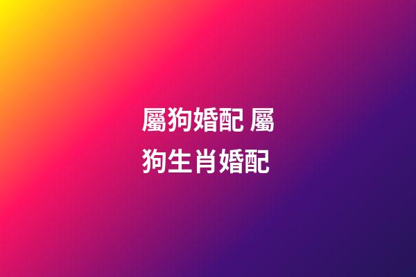 屬狗婚配 屬狗生肖婚配